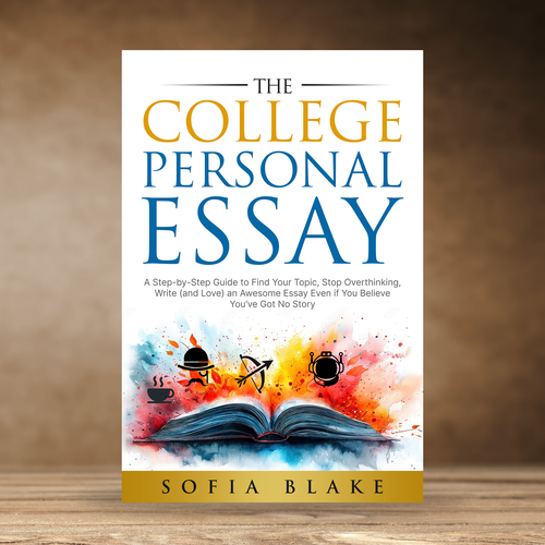 Sharp, fun, upbeat design for a book cover on writing for college applicants Design by praveen007
