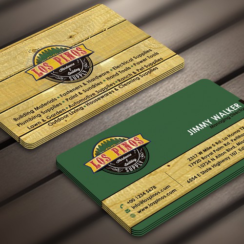 Design Los Pinos Hardware & Building Supply Business Card Contest! di Nerys Design™