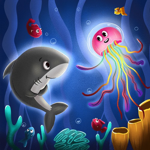 Design One Page Design for Glow Shark Kids Book Design Design von Andriana91Art