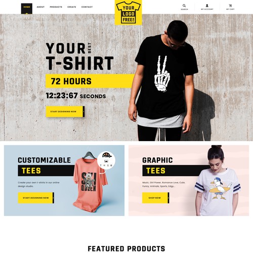 T shirt clearance design website template