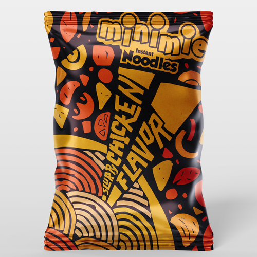 New packaging Design for Minimie Noodles Design by Iustina Design