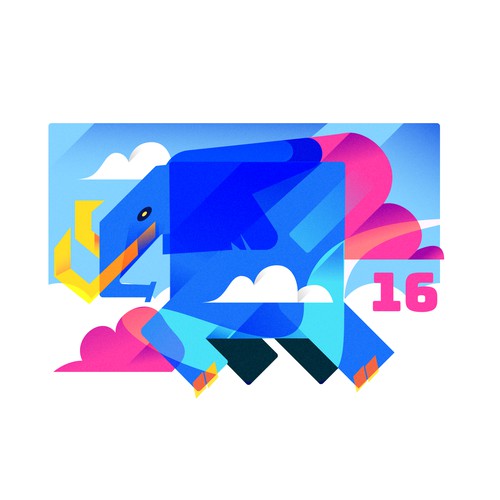 PostgreSQL v16 Release Artwork Design von calesatama