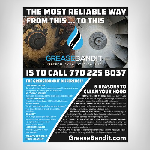 Hood Cleaning Company Needs a Catchy Print Ad IMMEDIATELY Postcard