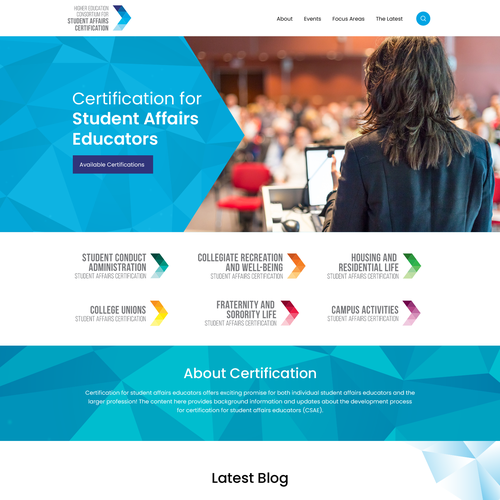 Visually appealing yet impactful certification promotion website Design by Technology Wisdom