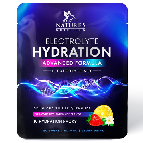 Refreshing Hydration Electrolytes Design Needed for Nature's Nutrition Design by Davi Giolo ★