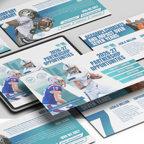 "PowerPoint Redesign for sporting events and sponsors nationwide" winning Clothing or apparel