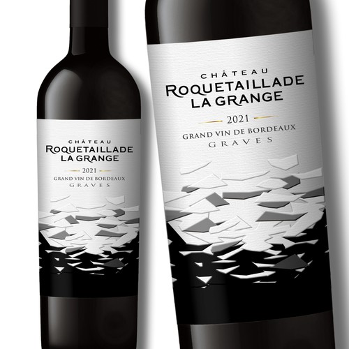 Label redesign: Attractive French Wine Label representing a carved rock Design by Debdutta*