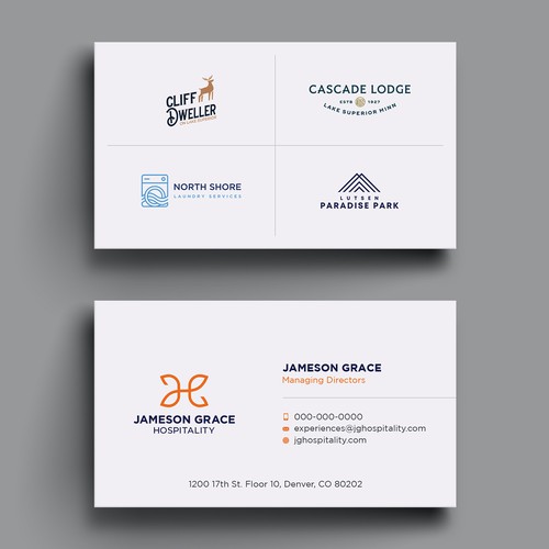 Design Create a modern and clean business card for a parent company with 4 subsidiaries por Hasanssin