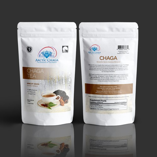 Arctic Chaga Label New Look Design by baugaus