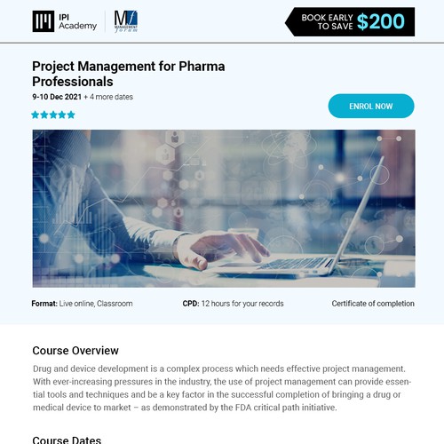 Marketing email template for professional training courses Design by Neef