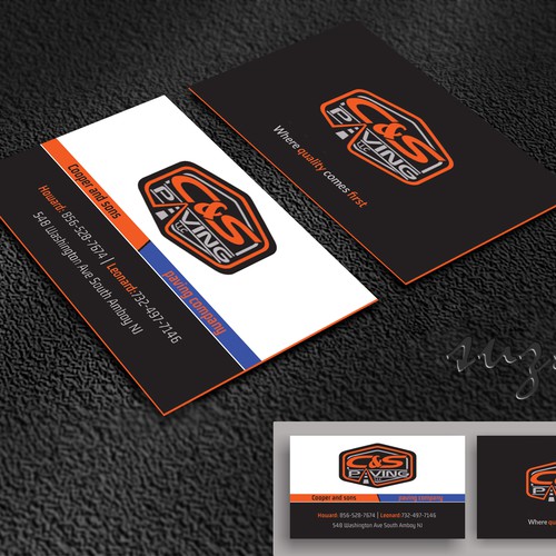 We are an asphalt paving company  card with character, style, stands out from everyone nothing bland no white ,add stuff Réalisé par SUJAN SARDER