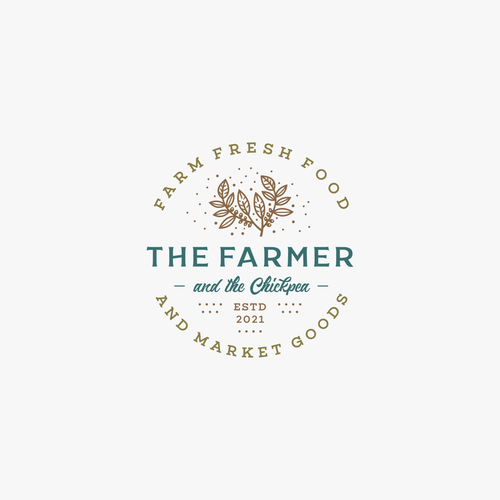 Organic, locally sourced, homemade food business 'The farmer and the chickpea' needs new logo デザイン by Rumah Lebah