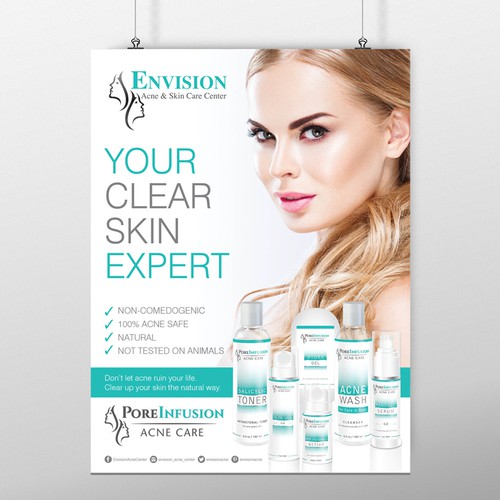 Design a modern, sophisticated poster for a skin care ...