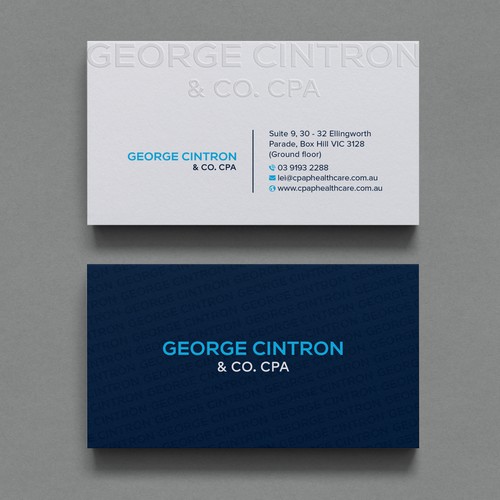 George, Cintron & Co. CPA - Business Card Design réalisé par Shila Rani Das