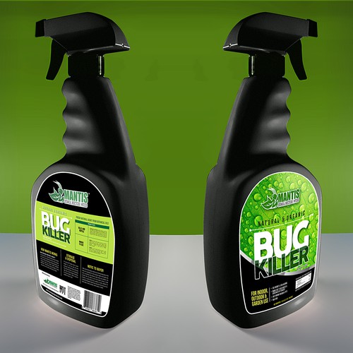 NATURAL & ORGANIC BUG KILLER SPRAY BOTTLE LABEL Design by leandropalencia84