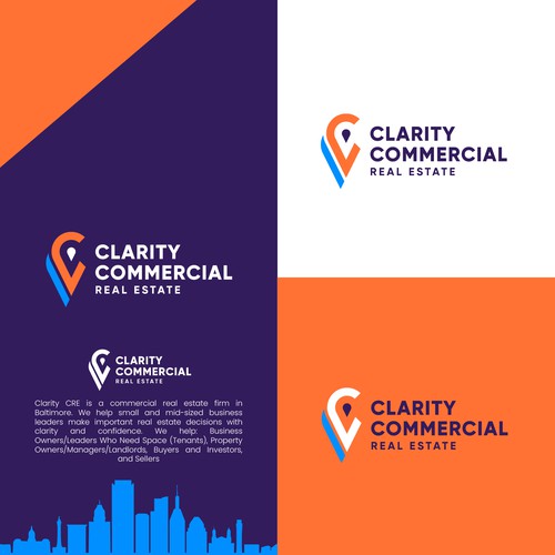 Logo + Brand Guide for Clarity Commercial Real Estate Design by Dadisigner