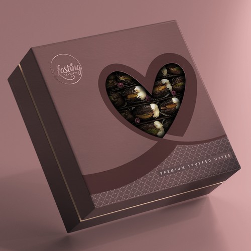 We need a powerful package design for our new assorted stuffed dates product Design by IleanaP