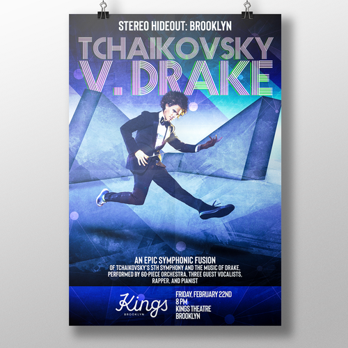 Concert poster fo TCHAIKOVSKY V. DRAKE at the Kings Theatre in Brooklyn, NYC Design by 【E-Django】