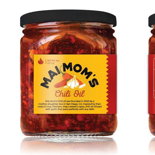 Eye catching packaging label for spicy chili oil jar Design by migoibonmat