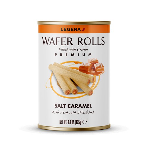 LEGERA Wafer Rolls Pack 125 gm - Salted Caramel Design by Gustavo RV