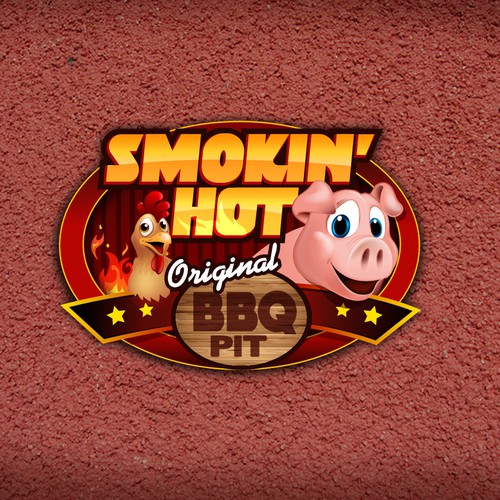 Illustrated Logo for Smokin' Hot Original BBQ Pit | Illustration or ...