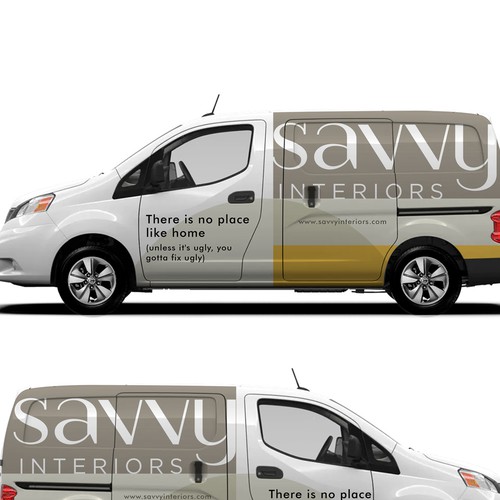 Design build furnish firm needs cool luxury sleek modern Van wrap Design by RicardoRS