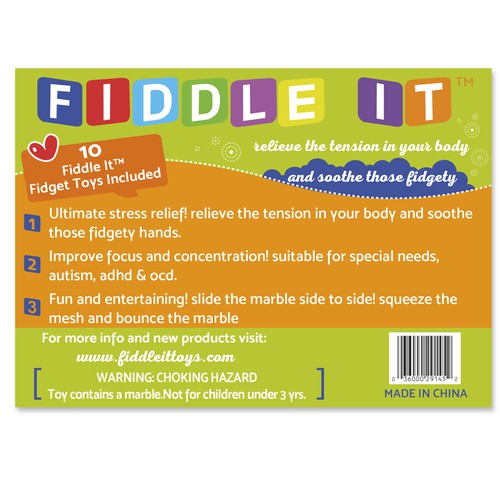 Design a poly-bag sticker label for Stress Relief Toy women/kids Design by Evangelina