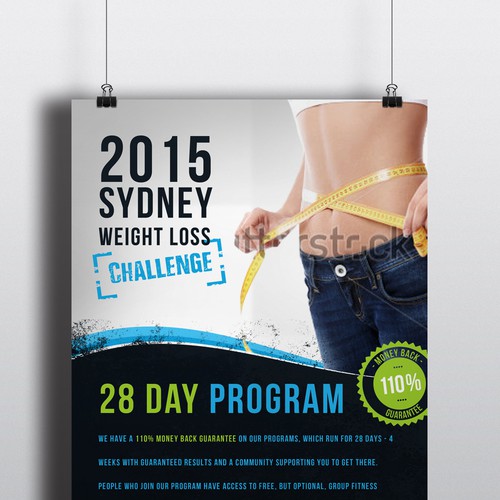 Create an engaging Poster for a weight loss challenge Postcard, flyer