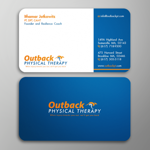 Business card for 2 clinic physical therapy office Design by Design sp