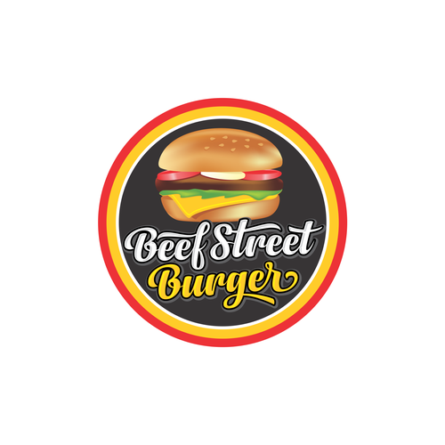 Design a burger food truck logo that will make heads turn and people smile. Design by Design, Inc.