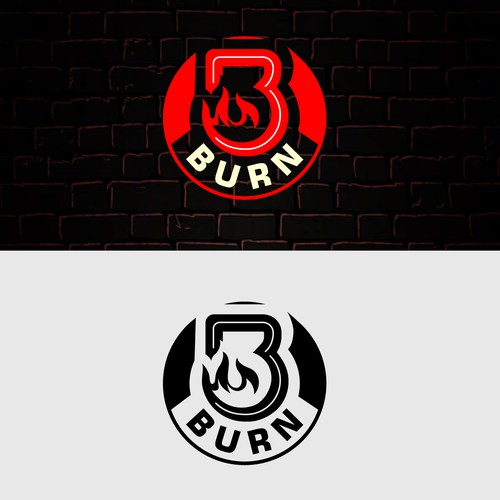 “Design a fierce, industrial-chic brand identity for a HIIT gym called BURN” Design by PrintFactory ™