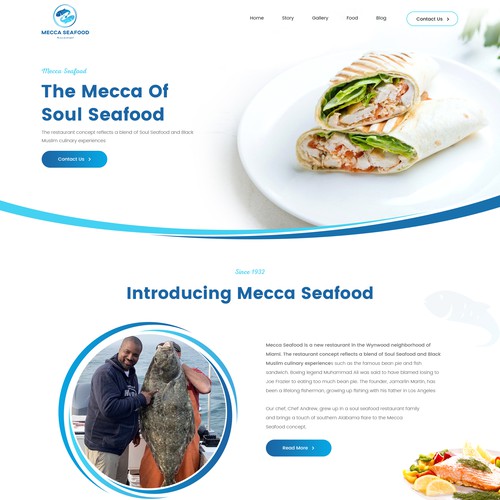 Miami Soul Seafood Restaurant Concept 1 Page Only Design réalisé par Abbram