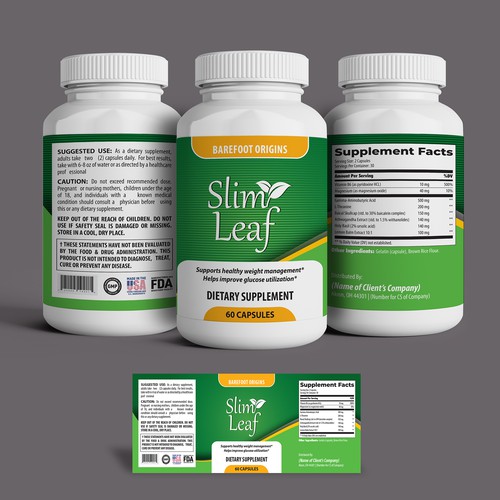 We need a powerful product label for our weight loss supplement, that our audience will love & buy Design by Design L@b