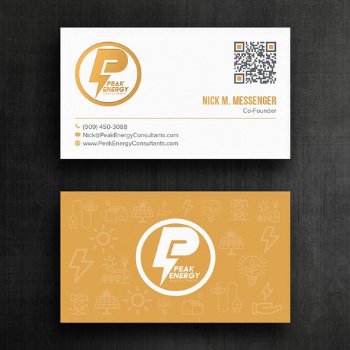 Modern Business Card Design for Electric Energy and Solar Company Design by Felix SH