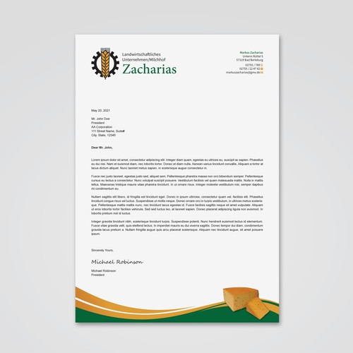 We need  letterhead design for our agricultural farm with production and sale of regional products Design réalisé par Tcmenk