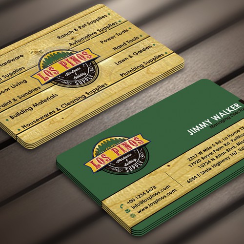 Los Pinos Hardware & Building Supply Business Card Contest! Diseño de Nerys Design™