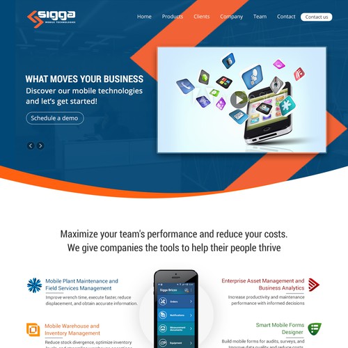 Landing page design for enterprise innovative tech company Design by pb⚡️