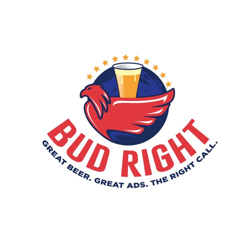 Bud Right.  The great new American Beer for good ol' fashioned American beer drinkers. Design by websmartusa