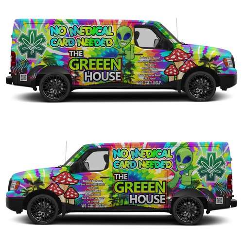 Psychedelic Alien, Mushroom and Hippy Design Needed for Food Truck-ontwerp door aricaturrash