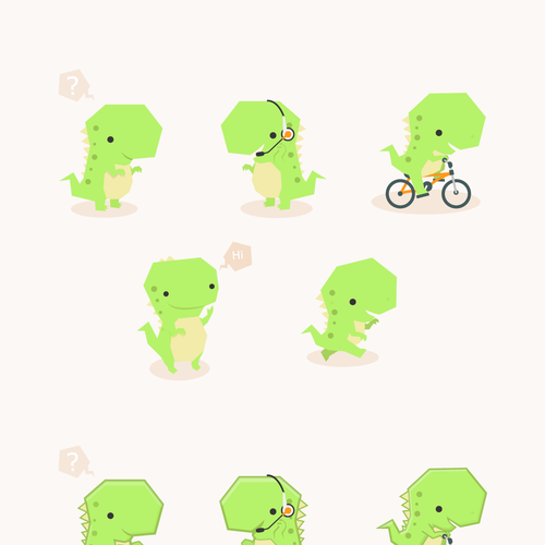 draw a cute T-REX icon/mascot デザイン by ies