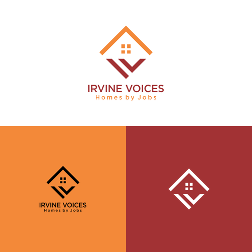Irvine Voices - Homes for Jobs Logo Design by coffeeandglory