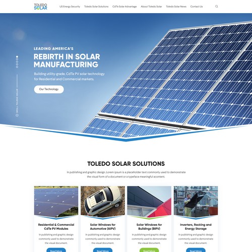 Website Redesign for Solar Panel Manufacturer and Tech Company Design by pixelwebplanet