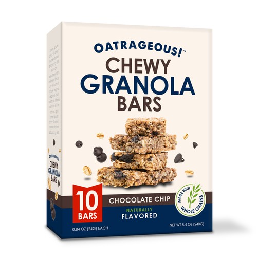 DESIGN EYE-CATCHING PACKAGING FOR CHOCOLATE CHIP CHEWY GRANOLA BARS! Design by Unik ART