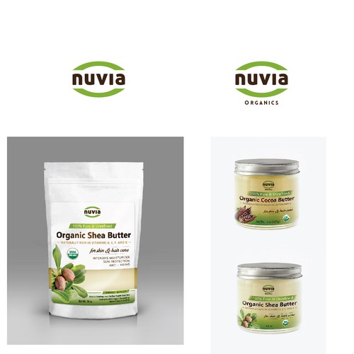 **Easy $$$ **Create a nice look for my new Organic brand name "nuvia"!!** Design by curve&line