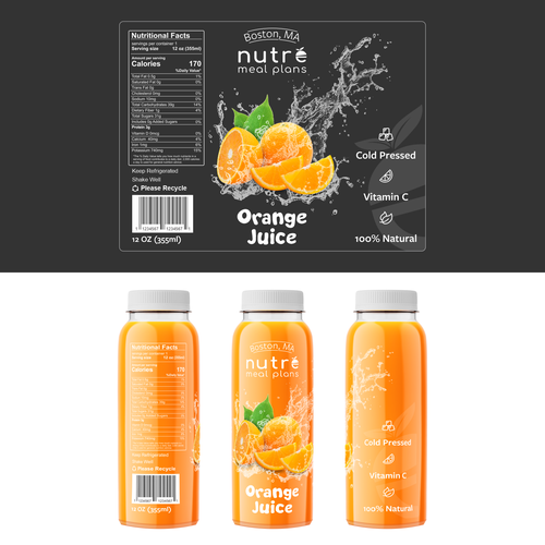 Easy Orange Juice Bottle.. Full Wrap! Design by Max5k