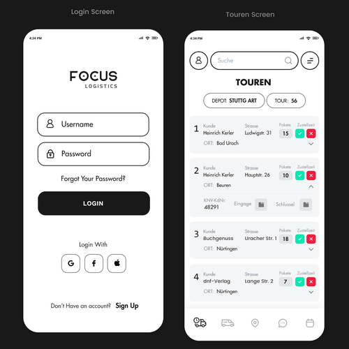 Gestalte eine App um eine bessere Übersicht und Struktur in unseren Betrieb zu bekommen Design by A N S Y S O F T