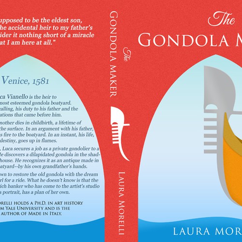 Book cover for The Gondola Maker: A novel set in 16th-century Venice Design by Dreamz 14
