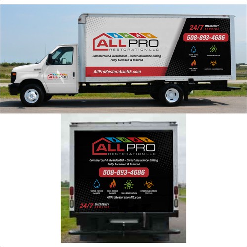 New vehicle Wrap for a Restoration truck-ontwerp door dnite