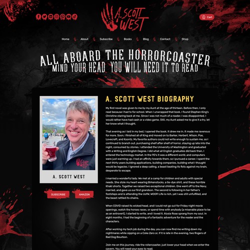 Website Redesign for Horror Author - Get Creepy! Design by pixelwebplanet