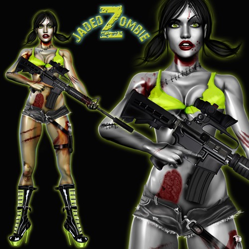 Hot Zombie girl for new brand Jaded Zombie Design por Giulio Rossi